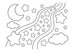 天川のぬりえイラスト