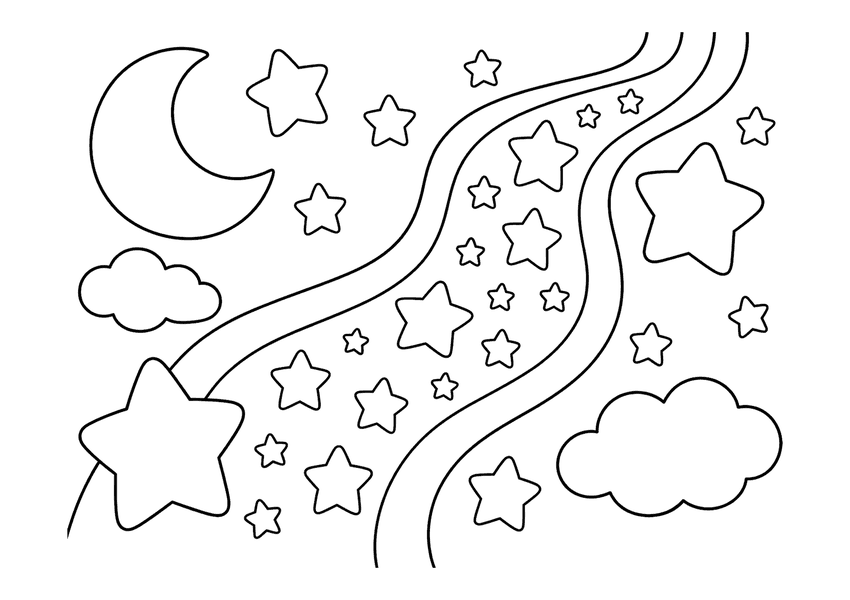 天川のぬりえイラスト