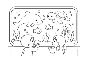 水族館のぬりえ