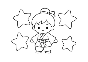 彦星のぬりえイラスト