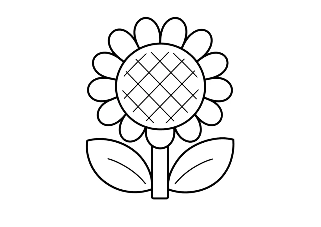 ひまわりのぬりえ