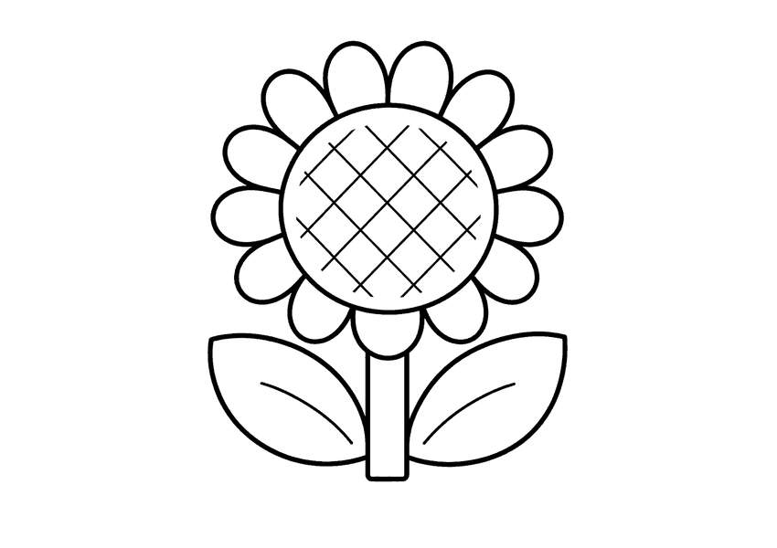 ひまわりのぬりえ