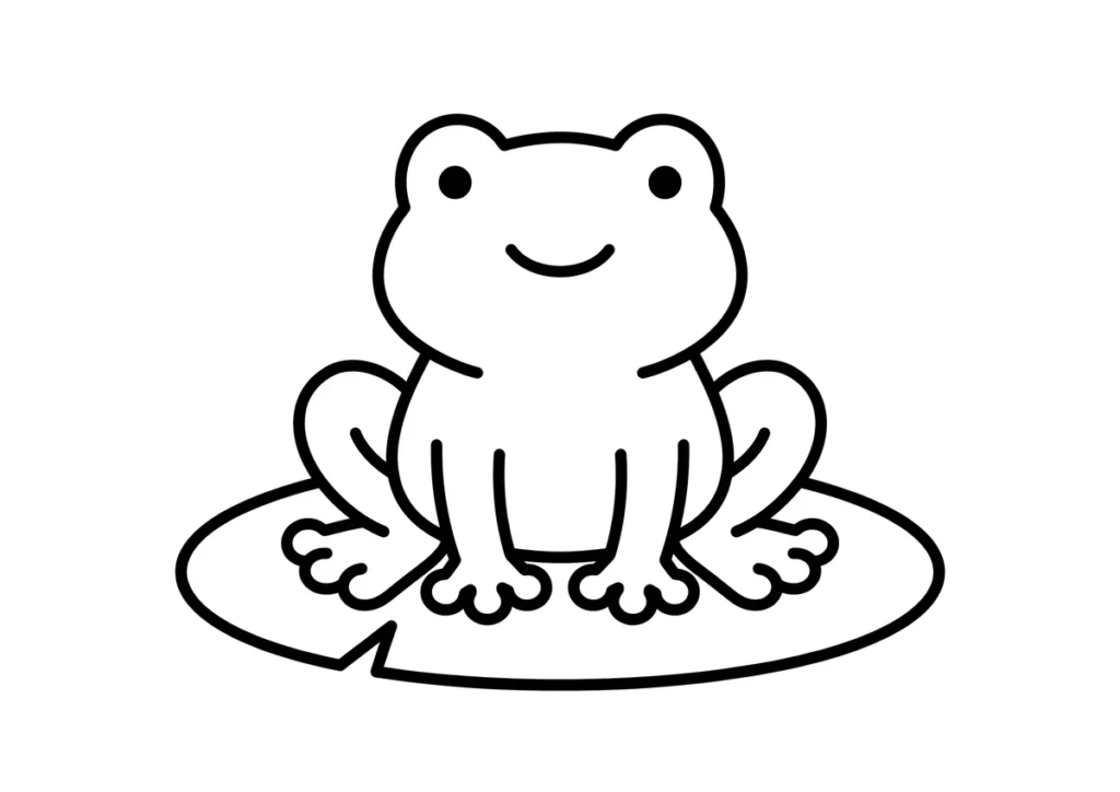 カエルのぬりえ