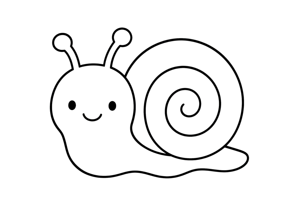 カタツムリのぬりえ