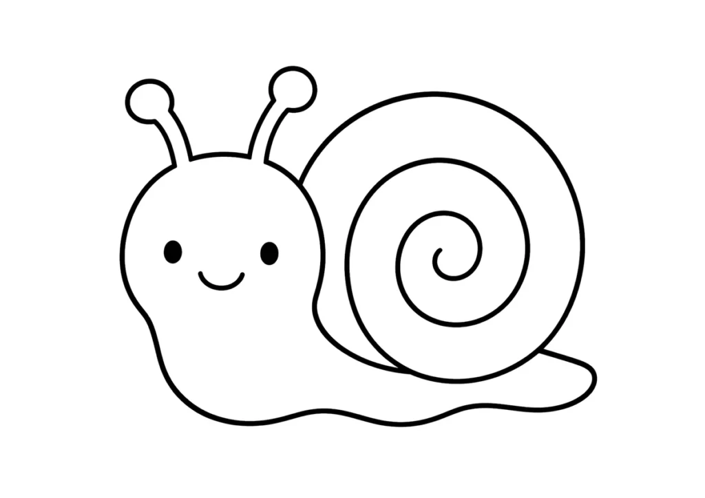 カタツムリのぬりえ