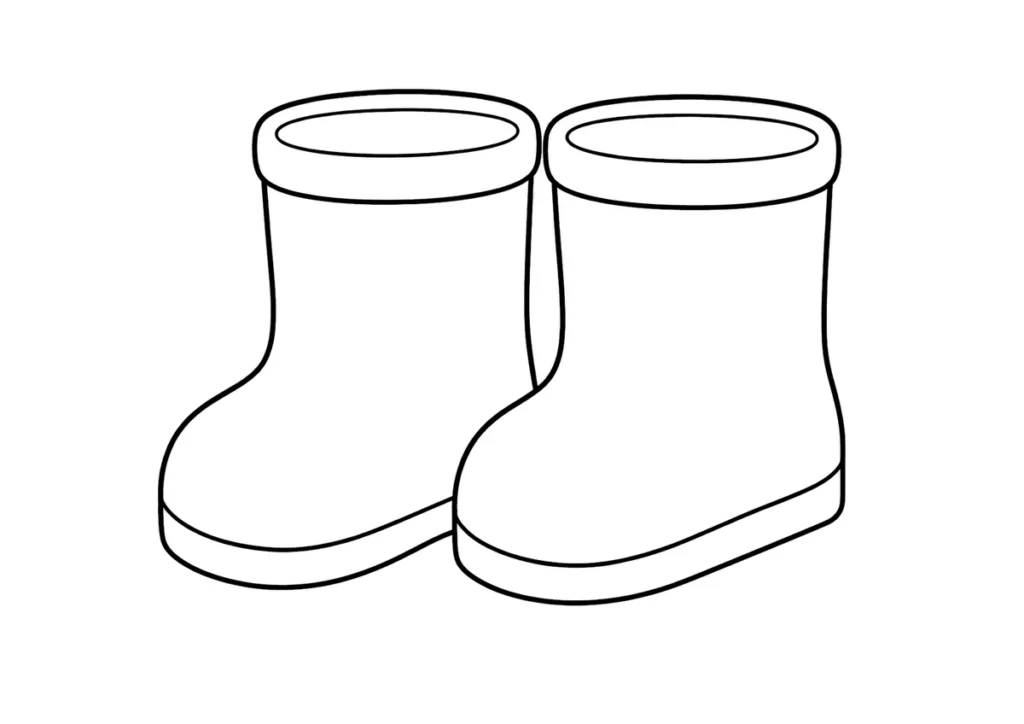 長靴のぬりえイラスト
