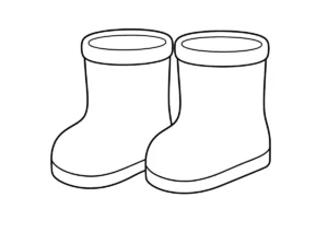 長靴のぬりえイラスト
