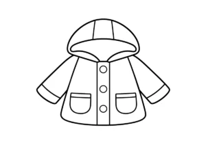 レインコートのぬりえイラスト