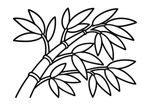 笹の葉のぬりえイラスト