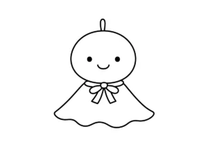 てるてる坊主のぬりえイラスト