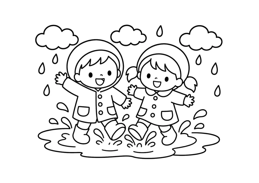 梅雨の塗り絵