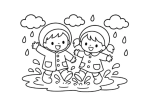 梅雨の塗り絵