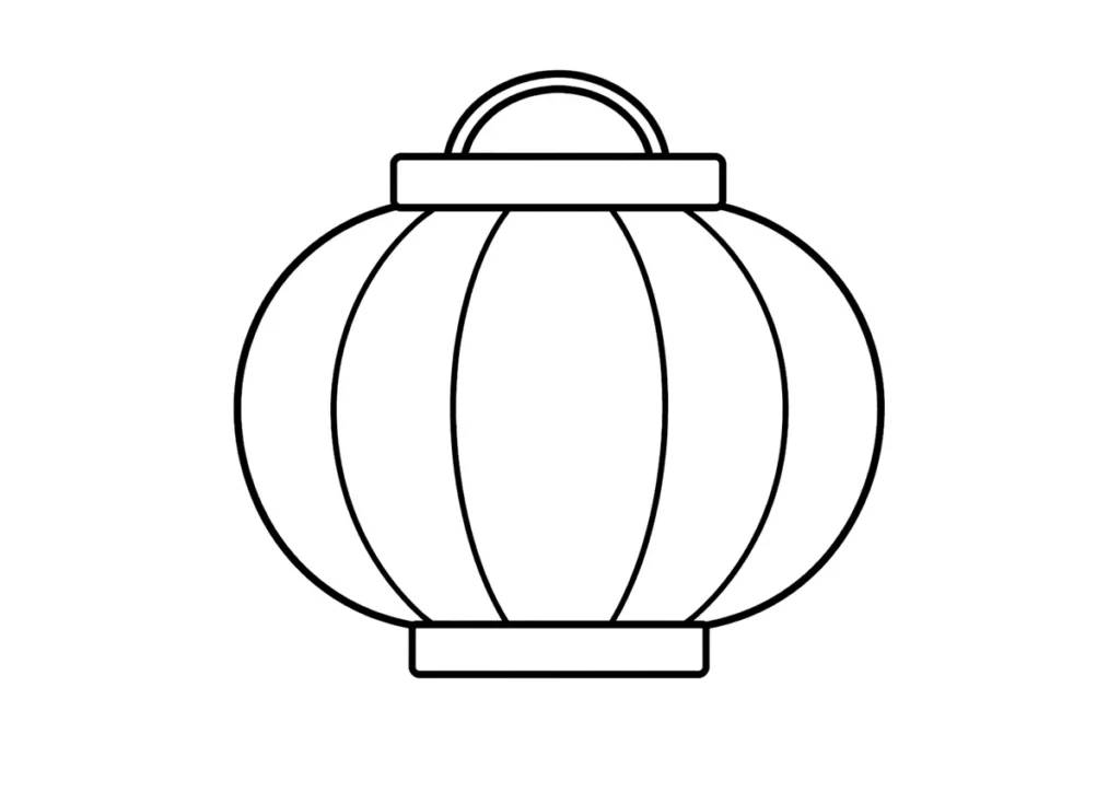 提灯のぬりえイラスト