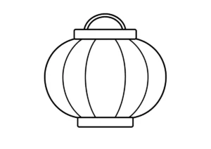 提灯のぬりえイラスト