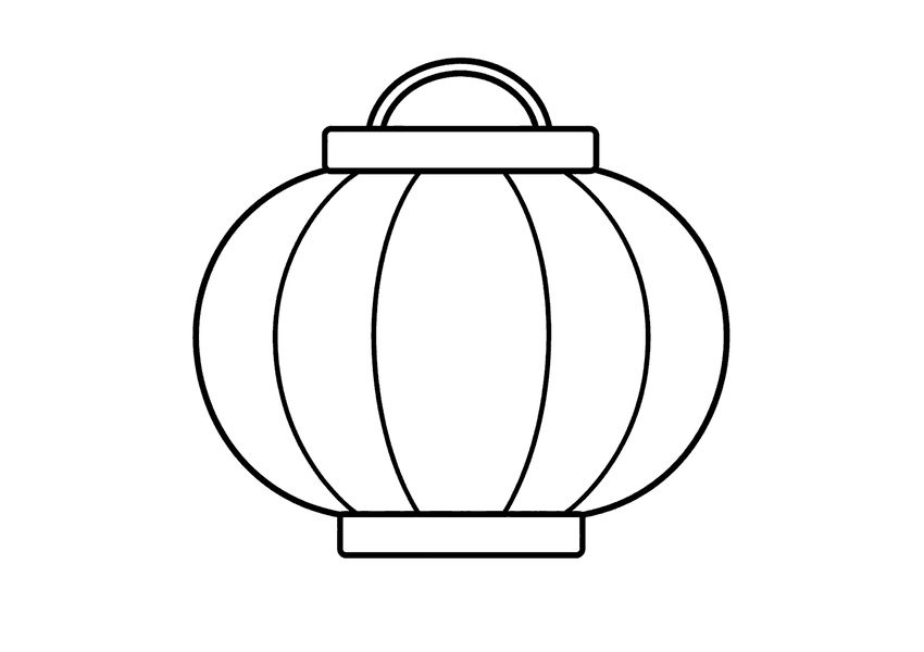 提灯のぬりえイラスト