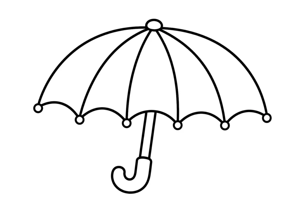傘のぬりえ