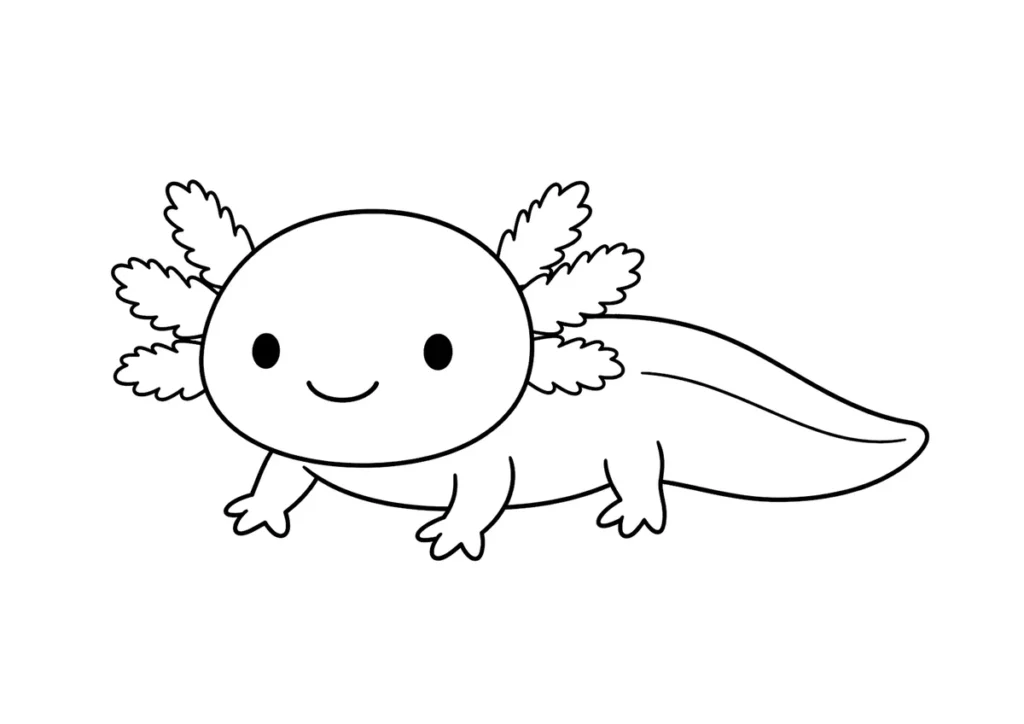 ウーパールーパーの塗り絵