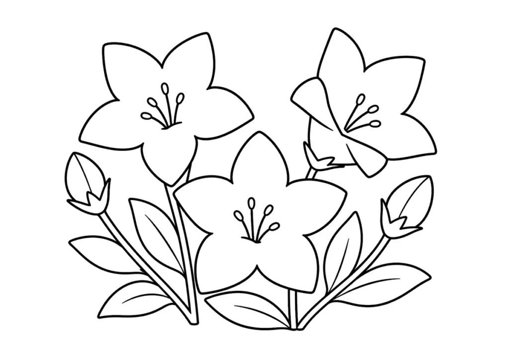 桔梗の塗り絵