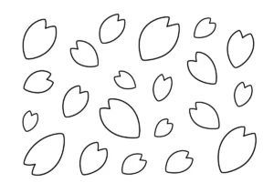 桜の花びらの塗り絵
