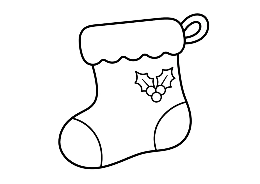 クリスマスの靴下の塗り絵