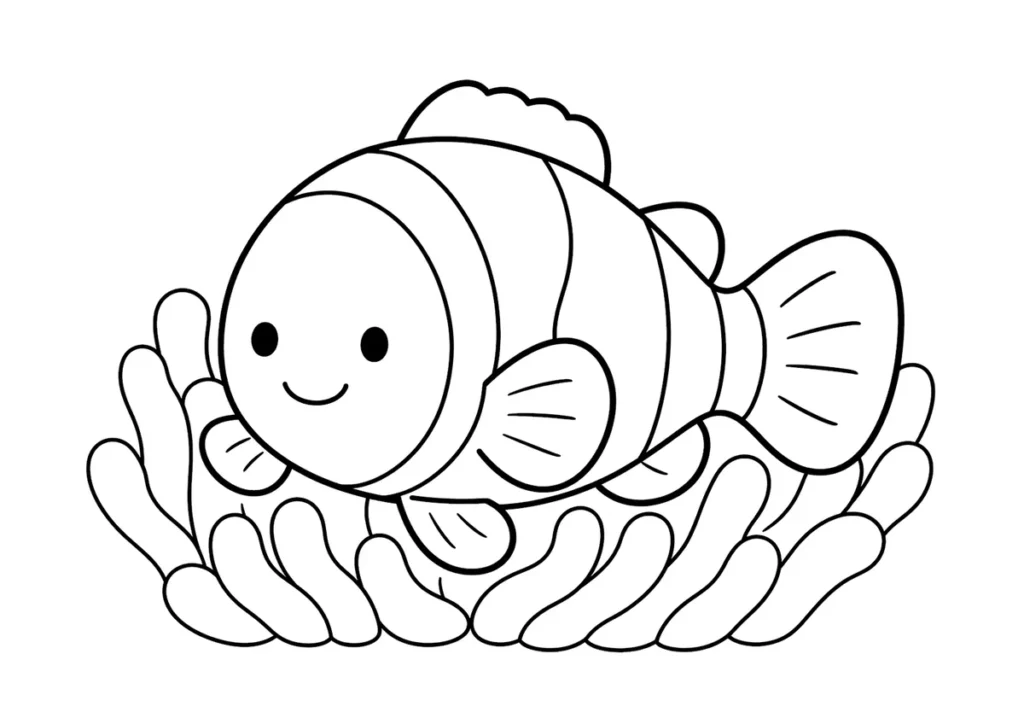 カクレクマノミの塗り絵
