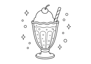 クリームソーダの塗り絵