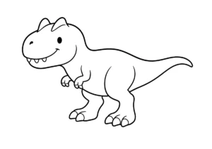 かわいいアロサウルスの塗り絵