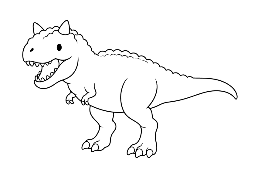 かわいいカルノタウルスの塗り絵