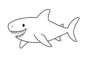 かわいいメガロドンの塗り絵
