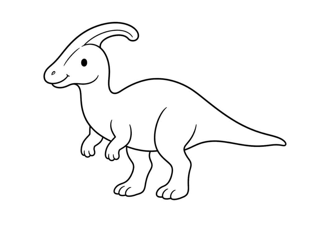かわいいパラサウロロフスの塗り絵