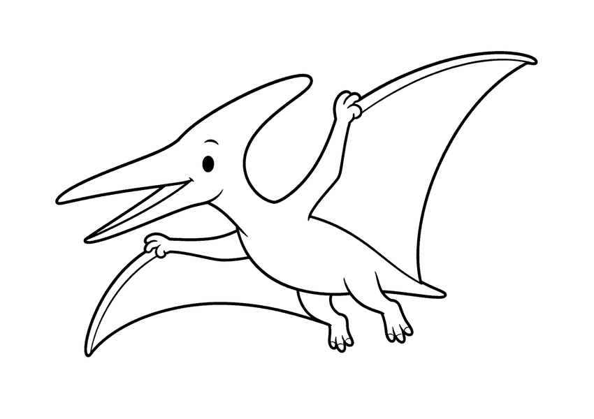 かわいいプテラノドンの塗り絵