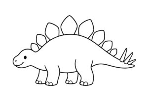 かわいいステゴサウルスの塗り絵