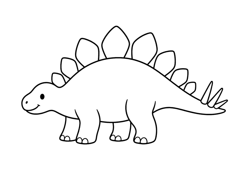かわいいステゴサウルスの塗り絵