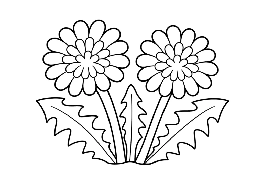 たんぽぽの塗り絵