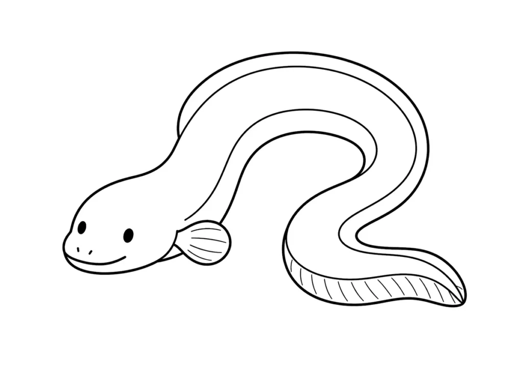 ウナギの塗り絵