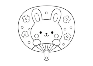 うちわの塗り絵