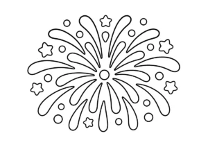 打ち上げ花火の塗り絵