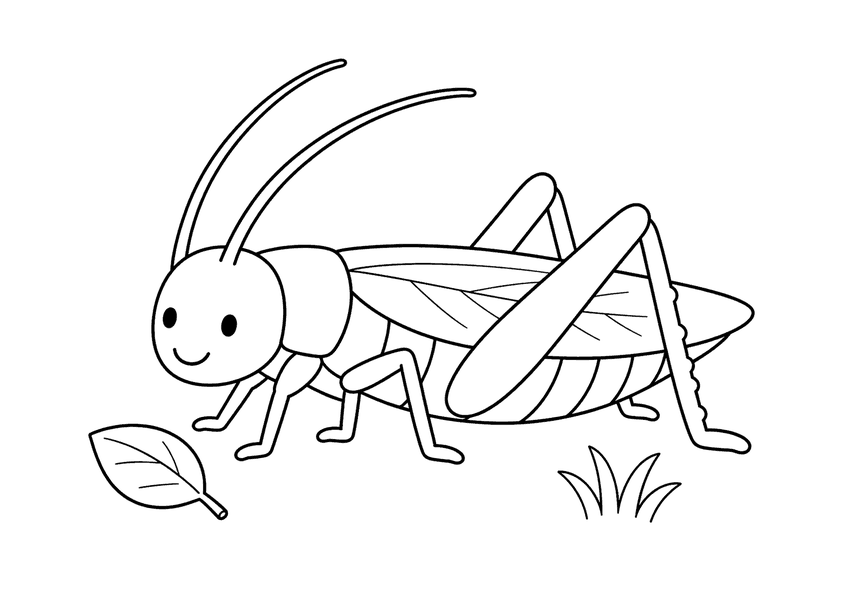 キリギリスの塗り絵