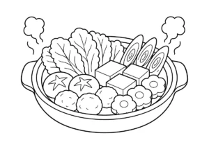 鍋料理の塗り絵