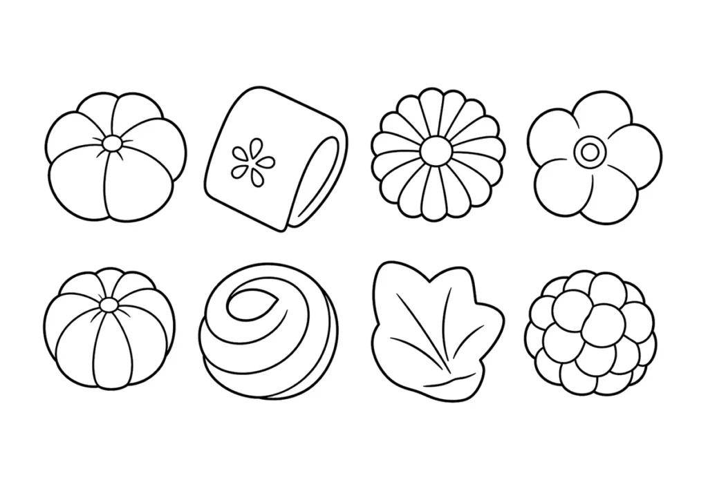 和菓子の塗り絵
