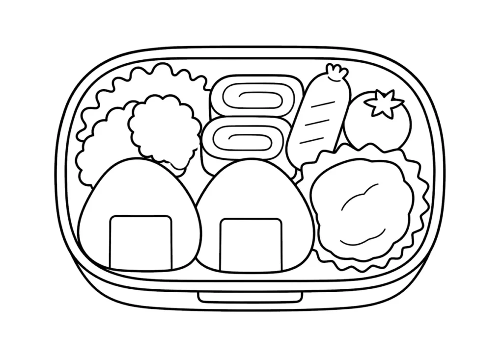お弁当の塗り絵