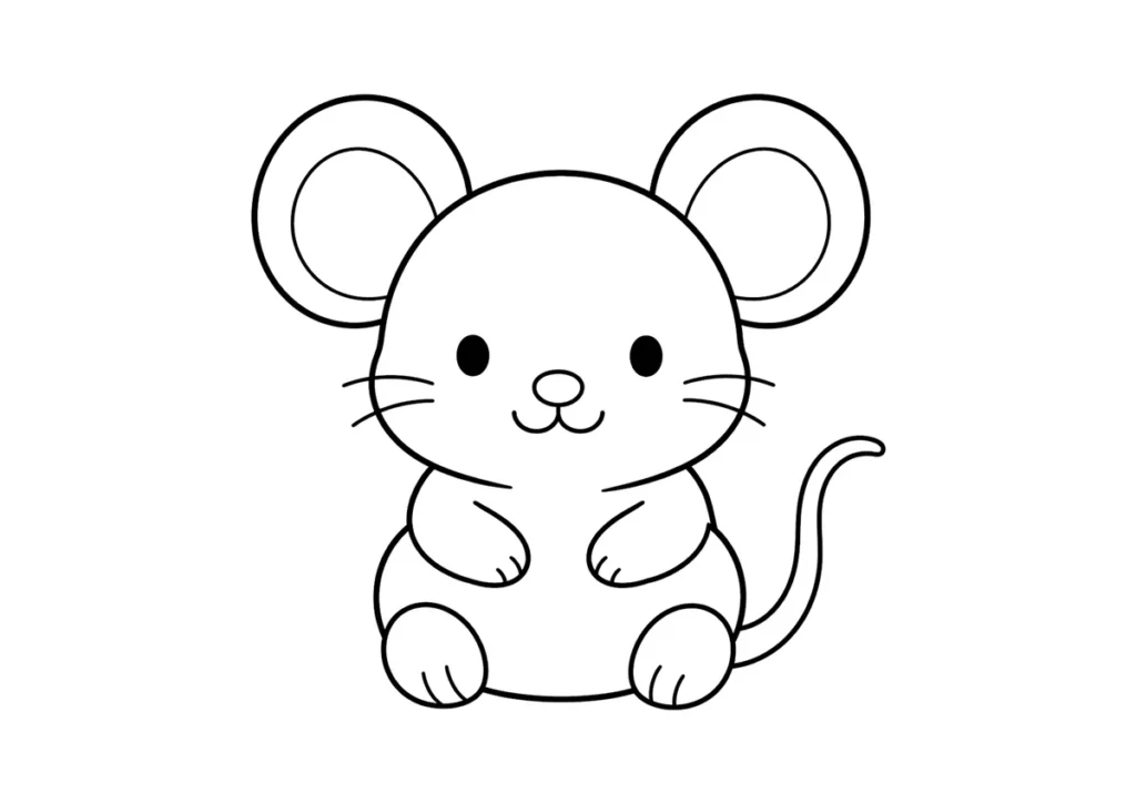 ねずみの塗り絵