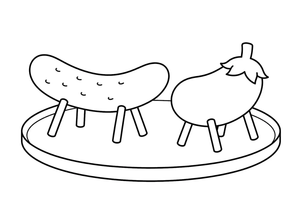 お盆の塗り絵