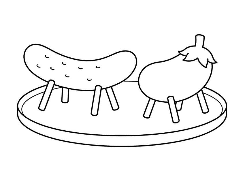 お盆の塗り絵