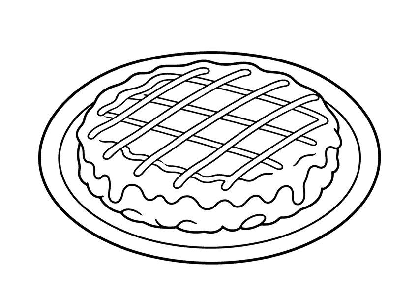 お好み焼きの塗り絵