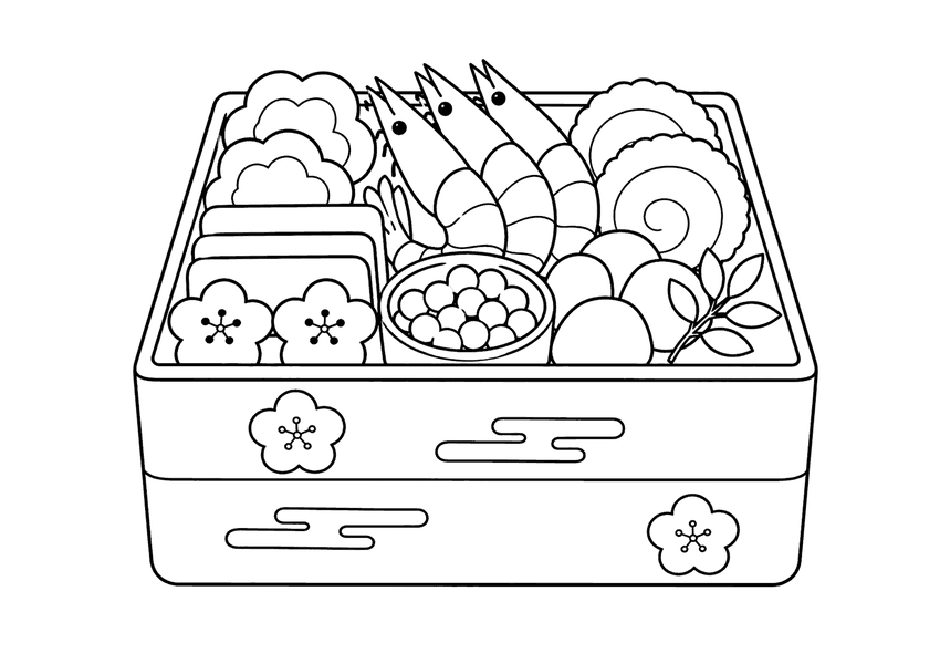おせちの塗り絵