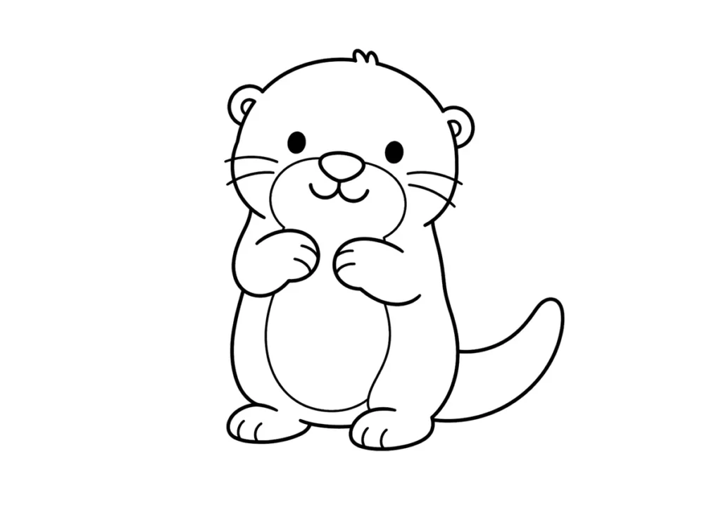 カワウソの塗り絵
