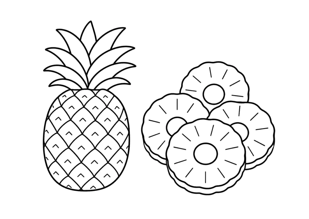 パイナップルの塗り絵