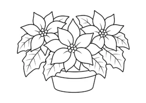 ポインセチアの塗り絵