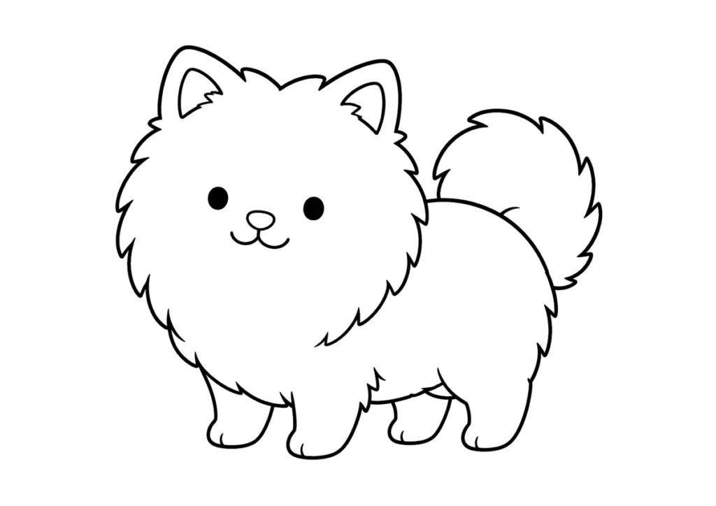ポメラニアンの塗り絵